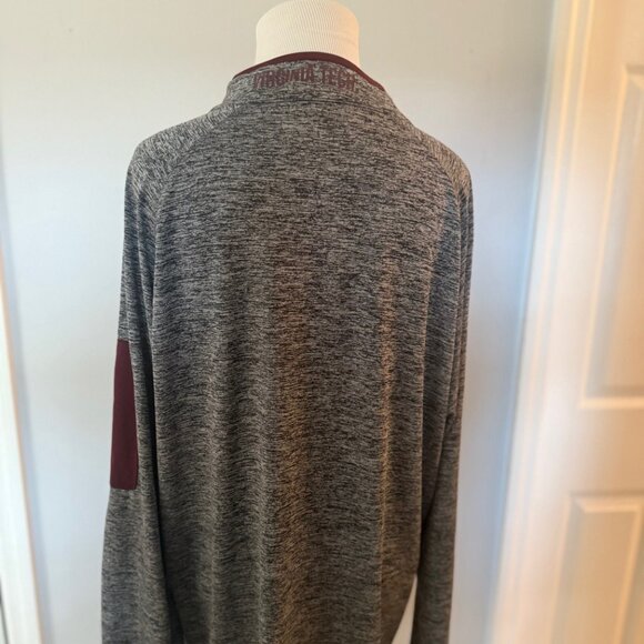 Virginia Tech Quarter Zip Pullover by Colosseum, Men's Size L, Gray w/ Burgandy - Picture 7 of 7